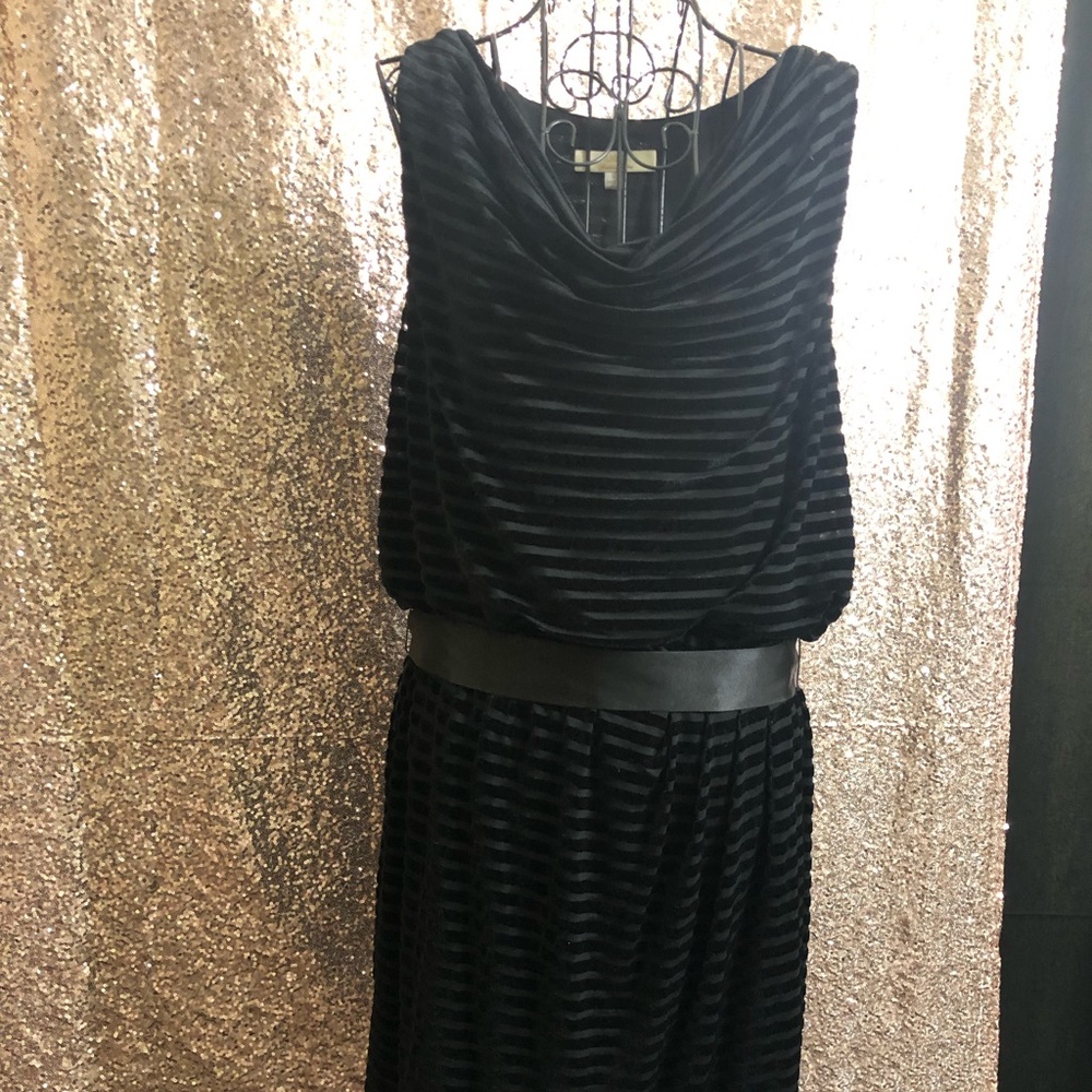 Black striped jersey dress